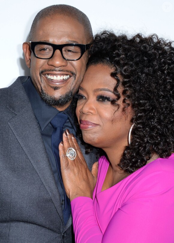 Oprah Winfrey et Forest Whitaker très complices et proches à la première du Majordome aux Regal Cinemas à Los Angeles, le 12 août 2013.