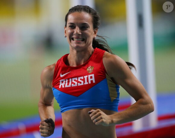 L'athlète russe Yelena Isinbayeva aux championnats du monde d'athlétisme à Luzhniki le 13 août 2013.