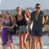 Kate Moss, surprise à Formentera avec son mari et d'autres membres de sa famille. Le 16 aout 2013.