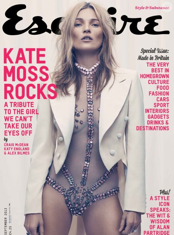 Kate Moss en couverture de l'édition britannique du magazine Esquire. Septembre 2013. Photo par Craig McDean.