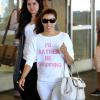 Eva Longoria, au naturel, arrive à l'aéroport international de Los Angeles le 16 août 2013
