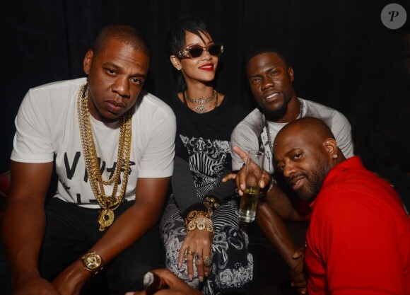 Jay Z, Rihanna, Kevin Hart et Jermaine Dupri assistent à l'after-party du concert de Jay Z à  la Mansion. Miami, le 16 août 2013.
