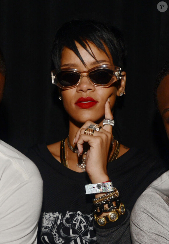 Rihanna, radieuse pour assister à l'after-party du concert de Jay Z à la Mansion. Miami, le 16 août 2013.