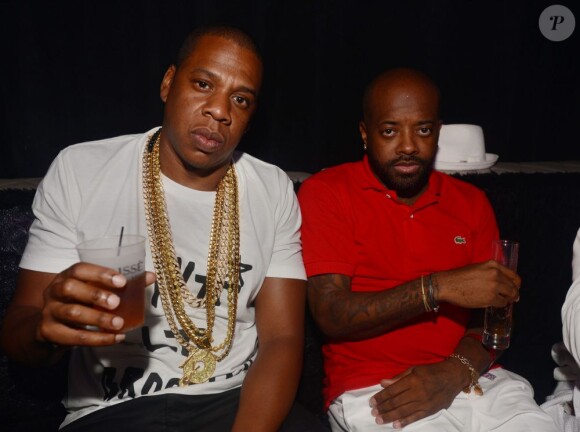 Jay Z et Jermaine Dupri assistent à l'after-party du concert du rappeur à la Mansion. Miami, le 16 août 2013.