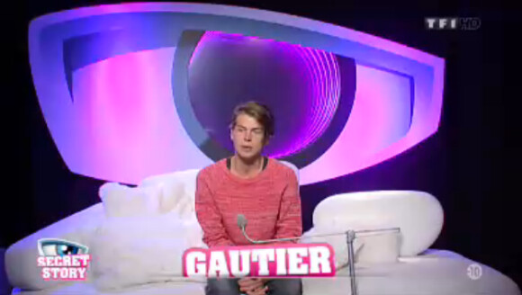 Gautier dans la quotidienne de Secret Story 7 sur TF1 le vendredi 23 août 2013