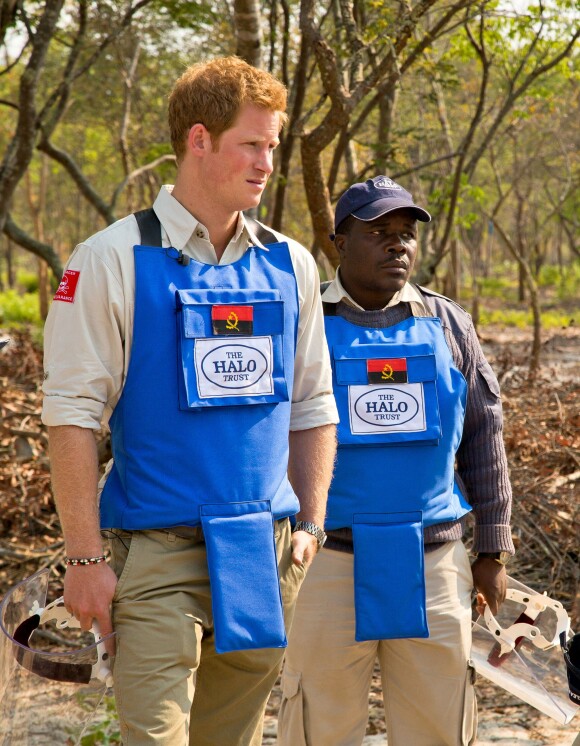 Le prince Harry en Angola avec Halo en août 2013