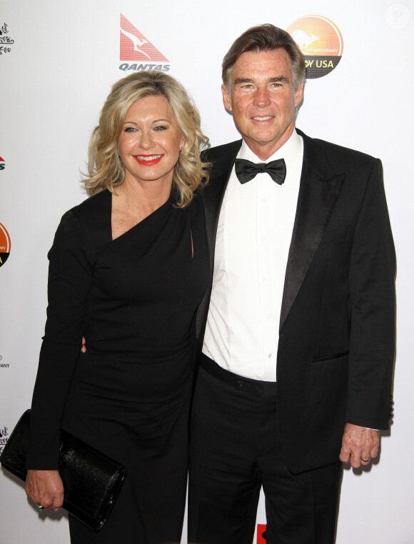 Olivia Newton-John et son mari John Easterling à Los Angeles, le 19 janvier 2013.