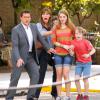 Steve Carell, Jennifer Garner, Kerris Dorsey et Ed Oxenbould  sur le tournage du film "Alexander and the Terrible, Horrible, No Good, Very Bad Day" à Pasadena, le 26 août 2013.
