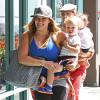 Hilary Duff est allée faire du shopping chez "Fit for Kids gym" avec son fils Luca à West Hollywood. Le 14 août 2013 à Los Angeles.