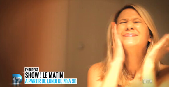 Stéphanie Loire dans la bande-annonce de l'émission "Show ! Le matin" sur D17 à partir du 2 septembre 2013.