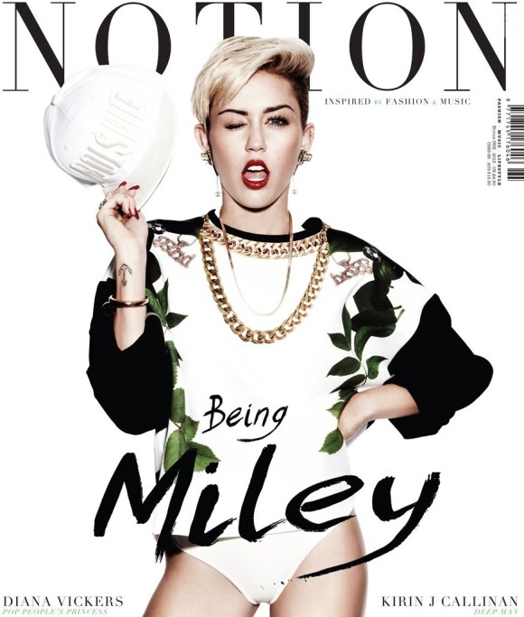Miley Cyrus en couverture du magazine Notion, en kiosques américains en août 2013.