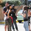 Exclusif - Nabilla Benattia et Thomas Vergara sur le tournage de leur nouvelle émission de télé réalité à Los Angeles le 23 août 2013.