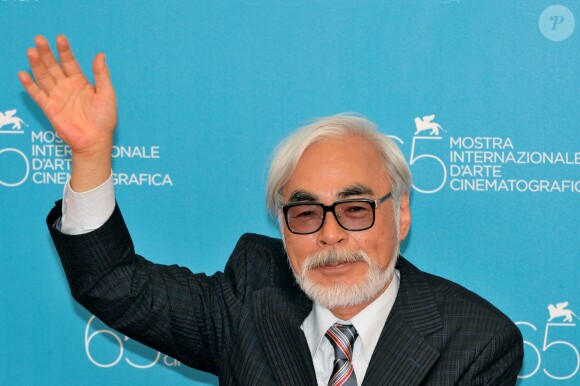 Hayao Miyazaki au photocall de Ponyo et la falaise à la 65e Mostra de Venise le 31 août 2008