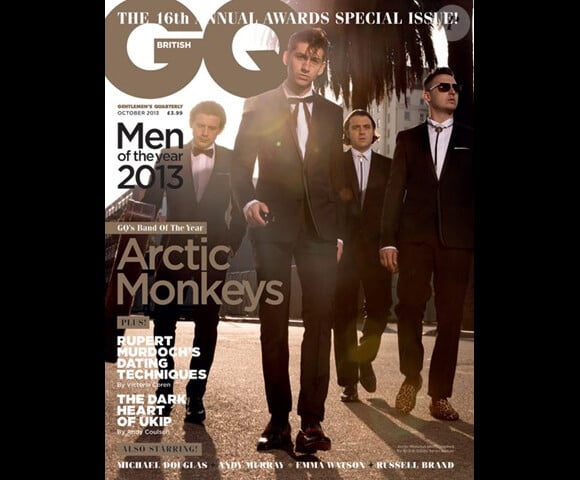 Le groupe Arctic Monkeys en couverture du numéro consacré aux Hommes de l'Année du magazine GQ. Octobre 2013.