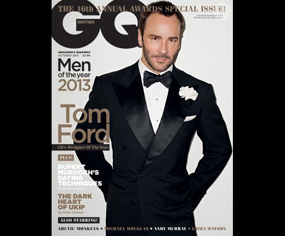 Tom Ford en couverture du numéro consacré aux Hommes de l'Année du magazine GQ. Octobre 2013.