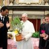Lionel Messi, Gianluigi Buffon, et le pape François au Vatican le 13 août 2013.