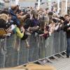 Inauguration de la cabine au nom de John Travolta sur les planches de Deauville, le 6 septembre 2013, lors du Festival du film américain de Deauville.