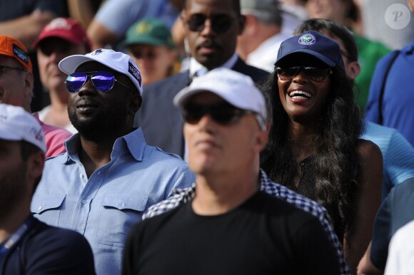 Naomi Campbell dans les gradins du court Arthur-Ashe pour la demi-finale Nadal-Gasquet de l'US Open 2013. Rafael Nadal a privé Richard Gasquet de finale à l'US Open en le battant (6-4, 7-6, 6-2) à New York le 7 septembre 2013.