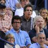Ben Stiller, qui a à côté de lui Sean Connery et devant lui Richard Branson, avec son épouse Christine Taylor dans les gradins du court Arthur-Ashe pour la demi-finale Nadal-Gasquet de l'US Open 2013. Rafael Nadal a privé Richard Gasquet de finale à l'US Open en le battant (6-4, 7-6, 6-2) à New York le 7 septembre 2013.