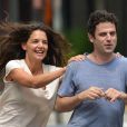 Katie Holmes et Luke Kirby sur le tournage du film "Mania Days" à New York. Le 24 juillet 2013.