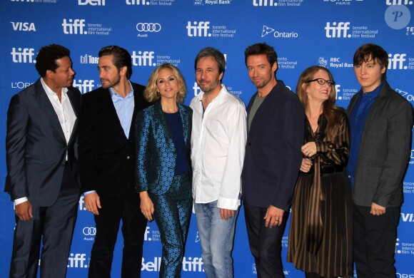 Hugh Jackman, Terrence Howard, Jake Gyllenhaal, Maria Bello, Paul Dano, Melissa Leo au photocall du film Prisoners le 8 septembre 2013 lors du Festival international du film de Toronto (TIFF) au Canada