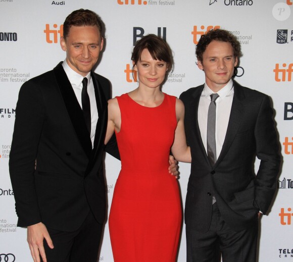 Tom Hiddleston, Mia Wasikowska, Anton Yelchin à la première du film Only Lovers Left Alive le 5 septembre 2013 lors du Festival international du film de Toronto (TIFF) au Canada