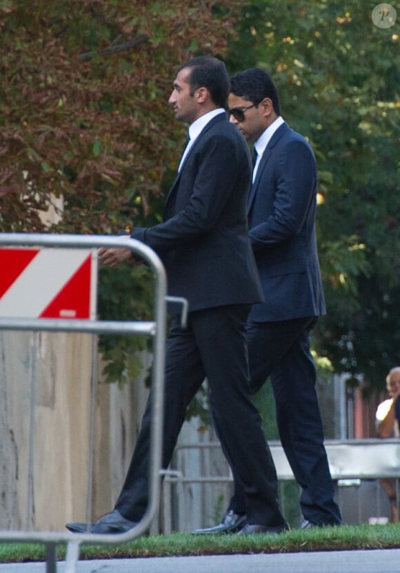 Nasser Al-Khelaïfi, patron du PSG lors du mariage de l'ancien dirigeant parisien Leonardo avec Anna Billo à Osnago en Italie, le 7 septembre 2013