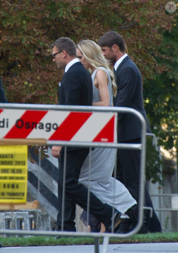 Andriy Chevtchenko et Paolo Maldini lors du mariage de l'ancien dirigeant du PSG Leonardo avec Anna Billo à Osnago en Italie, le 7 septembre 2013