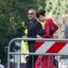 Eros Ramazzotti et Marika Pellegrinelli lors du mariage de l'ancien dirigeant du PSG Leonardo avec Anna Billo à Osnago en Italie, le 7 septembre 2013