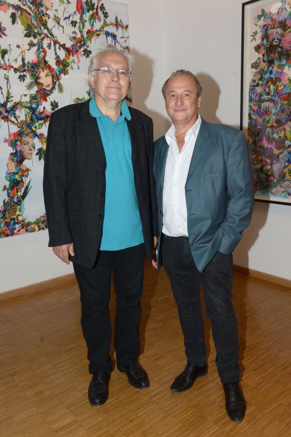 Albert Algoud et Patrick Braoudé lors du vernissage de l'exposition d'Alicia Paz à l'Institut Culturel du Mexique à Paris le 10 septembre 2013 - Exclusif