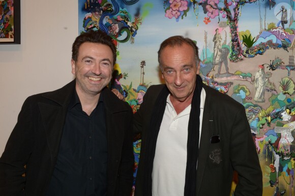 Gérald Dahan et Yves Lecoq lors du vernissage de l'exposition d'Alicia Paz à l'Institut Culturel du Mexique à Paris le 10 septembre 2013.
