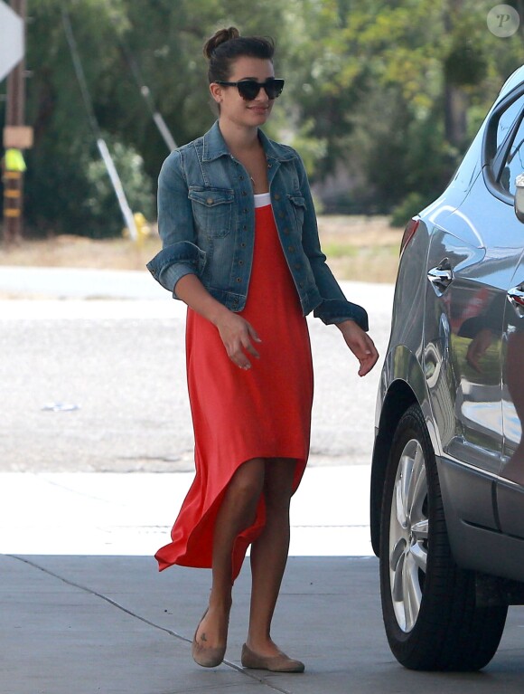 Lea Michele et Jonathan Groff à Los Angeles, le 31 août 2013.