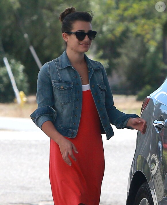 Lea Michele et Jonathan Groff à Los Angeles, le 31 août 2013.
