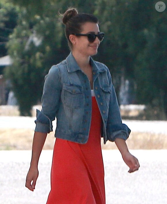Lea Michele et Jonathan Groff à Los Angeles, le 31 août 2013.