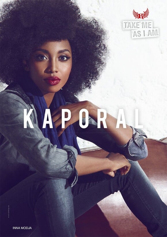 La chanteuse Inna Modja pour Kaporal Jeans. Collection automne-hiver 2013.