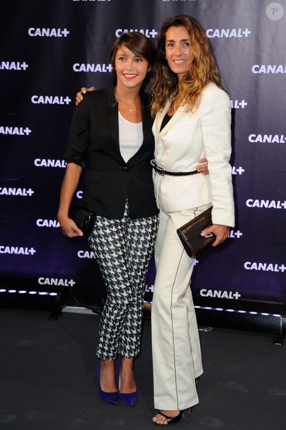 Emma de Caunes et Mademoiselle Agnès lors de la soirée de rentrée du groupe Canal+ à Paris. Le 28 août 2013.