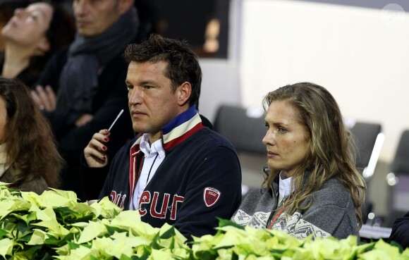 Benjamin Castaldi et Vanessa Broussouloux, près de Paris, en 2011.