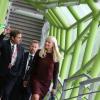 La princesse Mette-Marit de Norvège a pris le temps de visiter l'exposition On Time à la Cité de la mode et du design à Paris, en marge de sa venue pour l'inauguration de la biennale au Grand Palais, le 11 septembre 2013