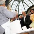  La princesse Mette-Marit de Norvège au Grand Palais à Paris le 11 septembre 2013 pour l'inauguration de la biennale d'arts créatifs, Révélations, en présence du ministre des Affaires Etrangères Laurent Fabius. 
