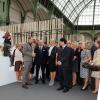 La princesse Mette-Marit de Norvège au Grand Palais à Paris le 11 septembre 2013 pour l'inauguration de la biennale d'arts créatifs, Révélations, en présence du ministre des Affaires Etrangères Laurent Fabius.