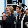 Hillary Clinton avant de recevoir un diplôme honorifique à l'université de St Andrews en Ecosse le 13 septembre 2013.