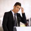 Cristiano Ronaldo en conférence de presse à Madrid, le 15 septembre 2013.