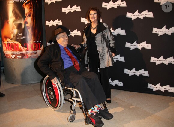 Bernardo Bertolucci et Claudia Cardinale à la première du film "Moi et Toi" à la Cinémathèque française à Paris, le 16 septembre 2013.
