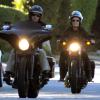 Pink et son mari Carey Hart font une balade à moto dans les rues de Los Angeles, le 22 septembre 2013.
