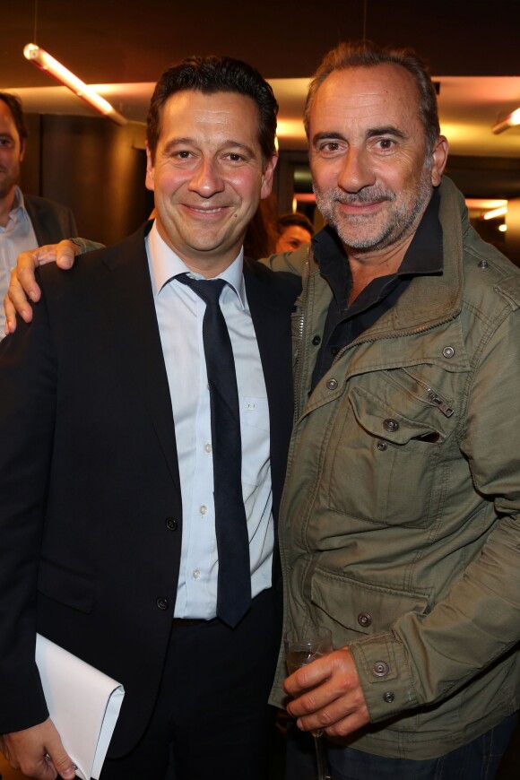 Exclusif - Antoine Dulery et Laurent Gerra pour la présentation de son téléfilm "L'escalier de fer", au Forum de l'image à Paris le 23 septembre 2013