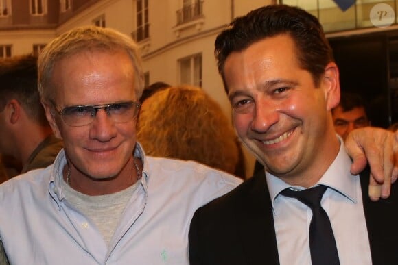 Exclusif - Christophe Lambert et Laurent Gerra pour la présentation de son téléfilm "L'escalier de fer", au Forum de l'image à Paris le 23 septembre 2013