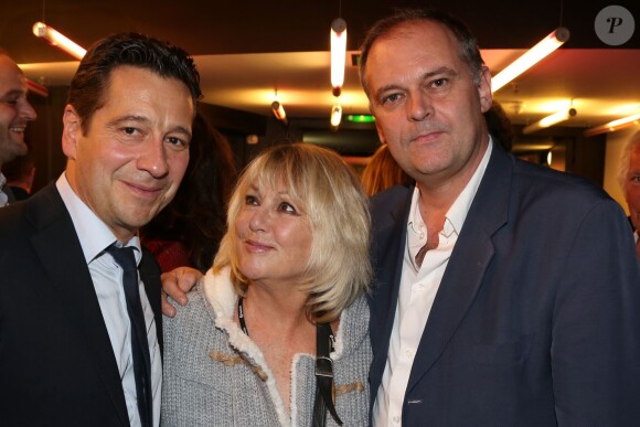 Exclusif - Mylene Demongeot, Christian Carion et Laurent Gerra pour la présentation de son téléfilm "L'escalier de fer", au Forum de l'image à Paris le 23 septembre 2013