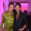 Adanan Taletovic et Gary Dourdan au premier défilé de mode prêt à porter printemps-été 2014 du créateur Adnan Taletovic à Paris le 26 septembre 2013.