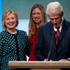 Bill Clinton, Hillary et leur fille Chelsea  à la réunion du Clinton Global Initiative Annual Meeting, à New York, le 24 septembre 2013.
