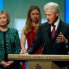 Bill Clinton, Hillary et leur fille Chelsea  à la réunion du Clinton Global Initiative Annual Meeting, à New York, le 24 septembre 2013.